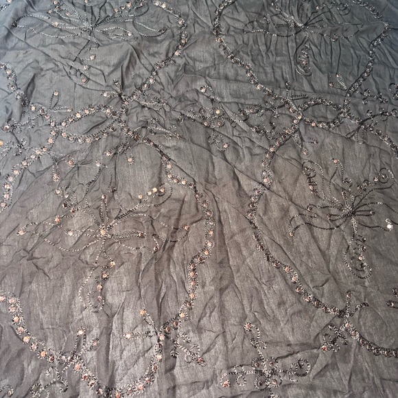 Beach coverup dress skirt scarf brown sequins sparkly fringe boho vintage y2k - Picture 4 of 5